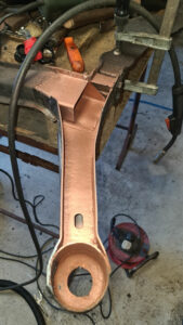 more new metal shaped to form the new outrigger