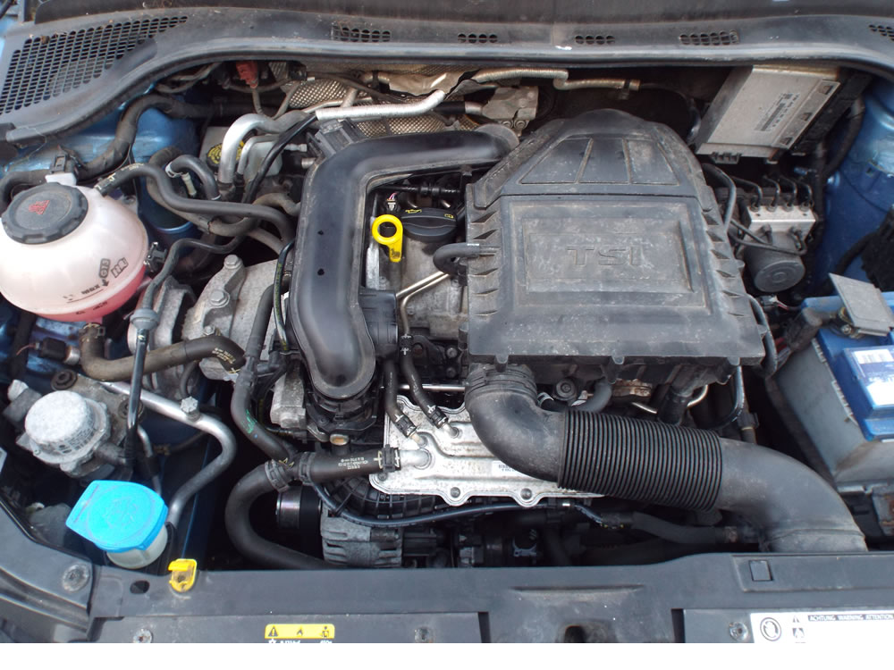 VW 1 litre TSi underbonnet - in this case in a Skoda Fabia